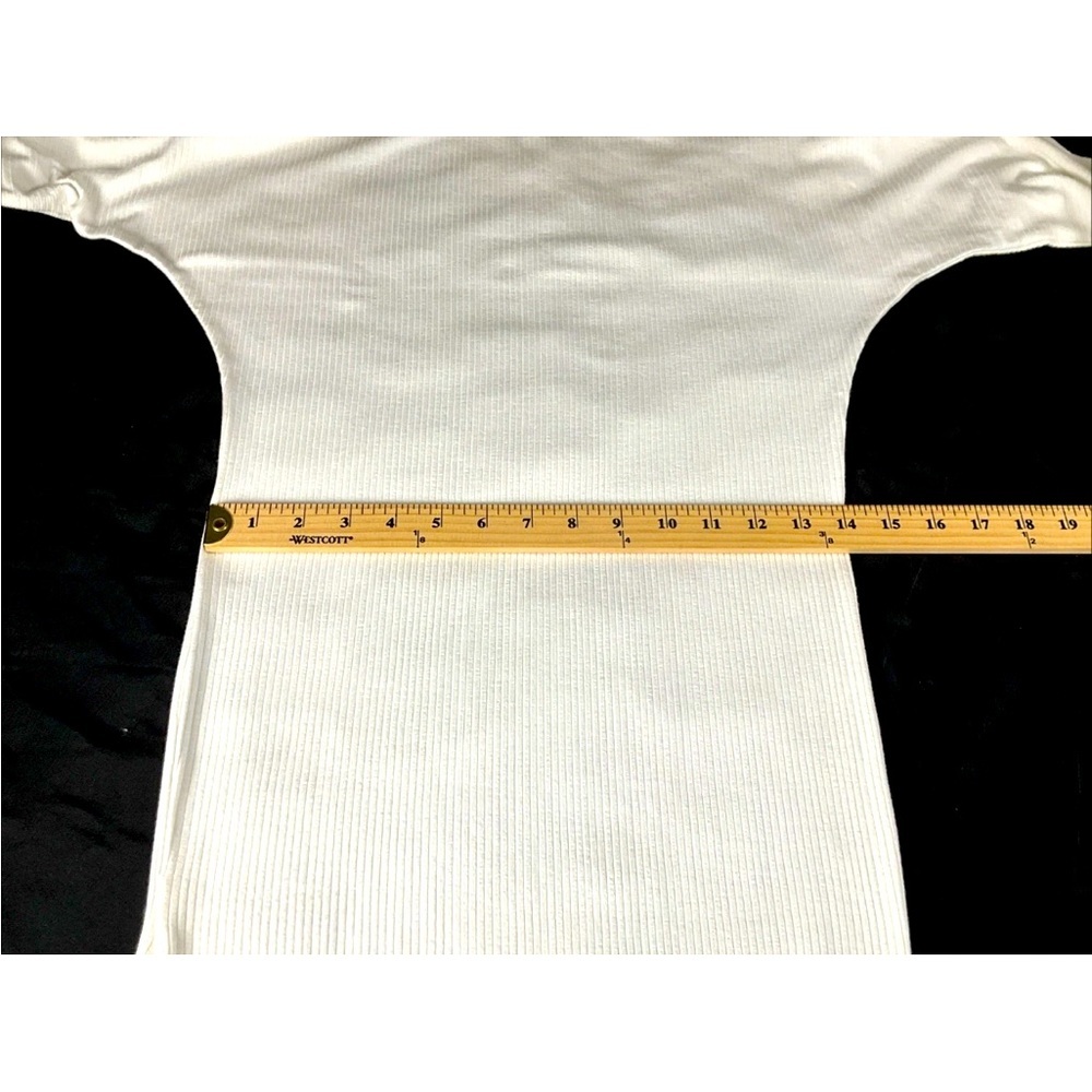 STILLWATER Women’s XS Ivory Ribbed Midi Dress Side Slit LS‎ NWT - Picture 10 of 12